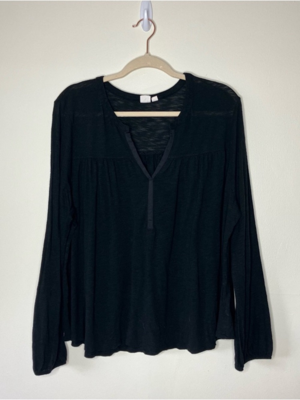 Gap black long sleeve peasant top XXL